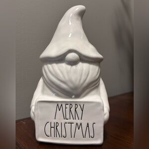 Rae Dunn ceramic MERRY CHRISTMAS gnome  holidays 🎄 cream black